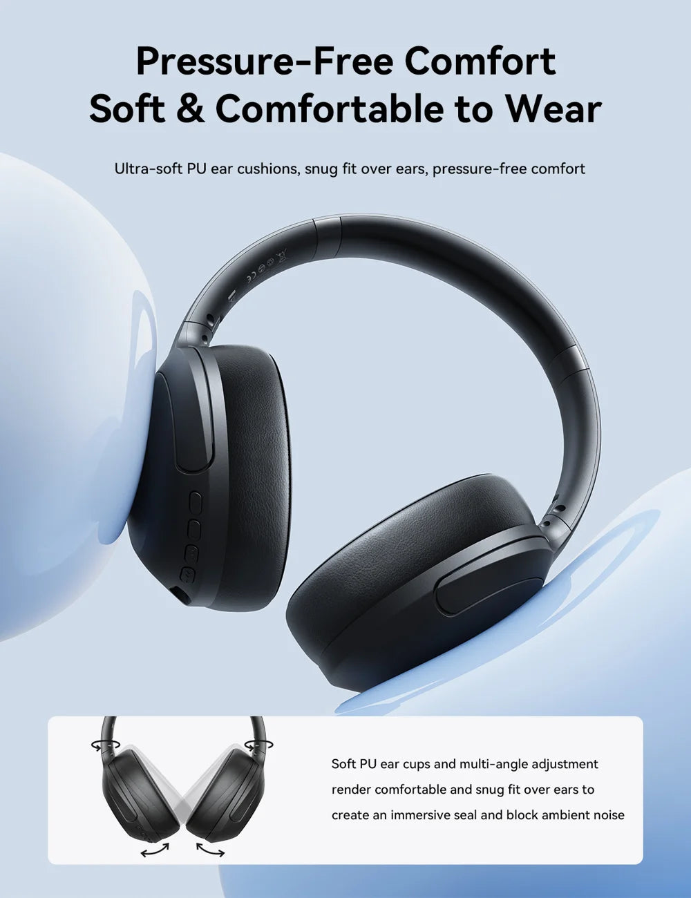 Joyroom JR-JH2 Wireless Over-Ear Headphones with Bluetooth 5.4 and ANC